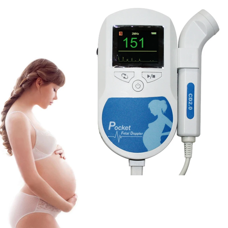 

CE FDA Prenatal Fetal Detector Baby Target Heart beat Monitor waterproof 2MHz Turquoise Portable Baby Heartbeat Fetal Doppler