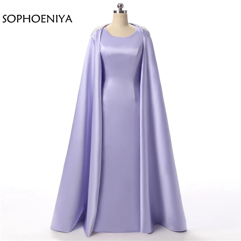 Nieuwe Collectie Cap sleeve Satin A-lijn Kaftan avondjurk 2020 Eenvoudige avondjurken Plus size Saudi Arabische Prom dresses