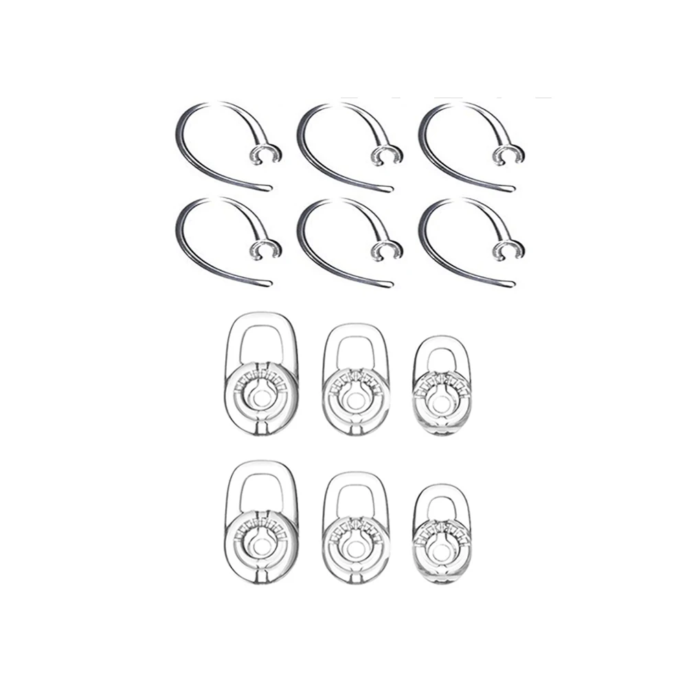 

EKIND SET 6pcs SML Earbuds 2pcs Good Earhooks for Plantronics Voyager Edge Mobile Bluetooth Earclips Headset Earloops Earclips