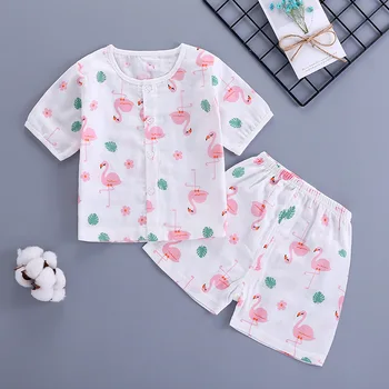 

FEERIJT Baby Short Sleeve Set Newborn Baby Summer Two-pieces Clothes 2019 Summer Cotton Pajamas Suits Infant Clothing Goys Girls