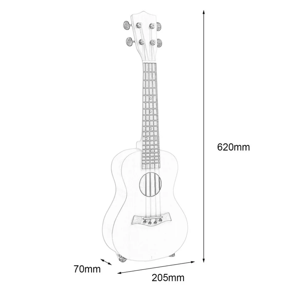 TSAI 23 дюймов Универсальный деревянный укулеле портативный размер Гавайский Стиль палисандр Ukelele музыкальный инструмент для начинающих плееров