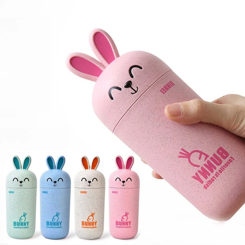 Babies Plastic Rabbit Cups Travel Cup Kids Portable Feeding Cupsin