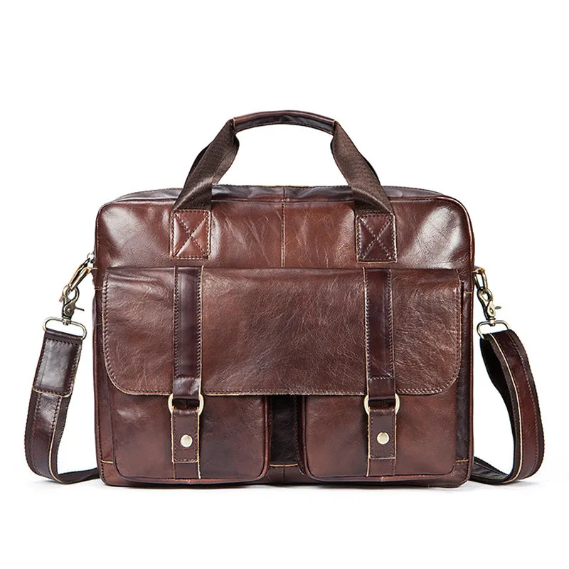 

Genuine Leather Bag Men Briefcase Leather Laptop Computer Bag Office Business Handbag Coffee Messenger Bag Bolso Hombre Maleta