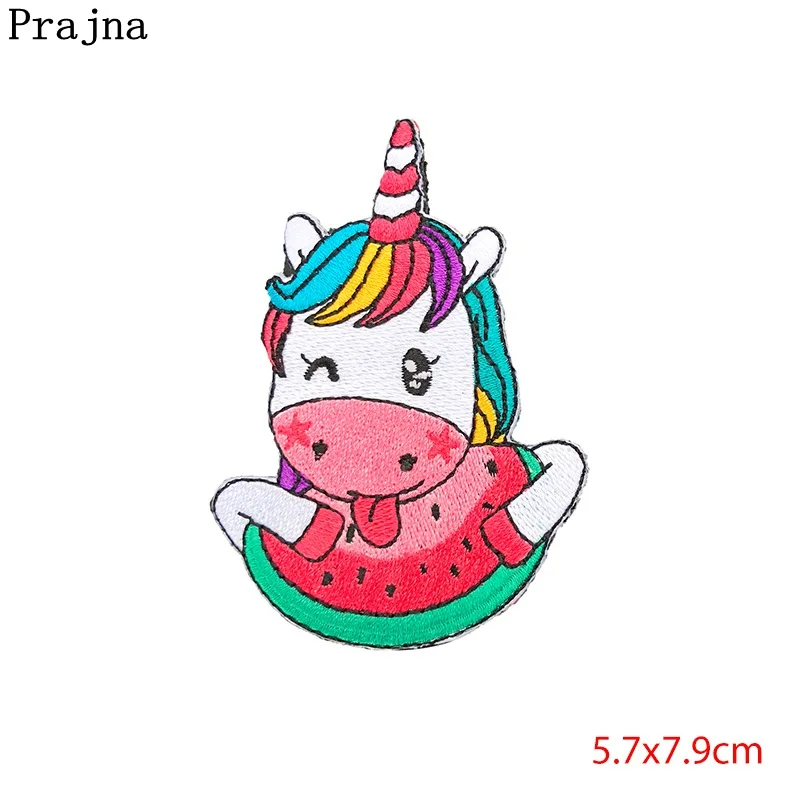 Prajna Cartoon Unicorn Planet Things Iron On Patches For Clothing Embroidery Stripe On Clothes Cute DIY Sequin Applique Badge 