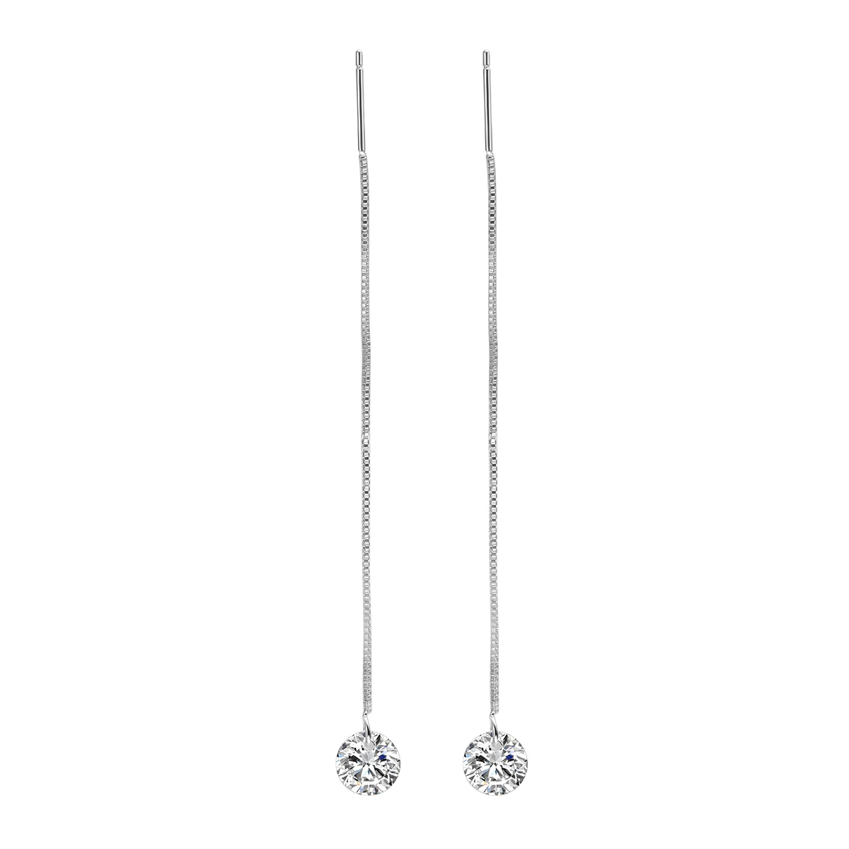 Shellhard Crystal Long Drop Earrings Charming Cubic Zirconia Hoop Chain Dangle Earrings Shellhard Women Piercing Body Jewelry
