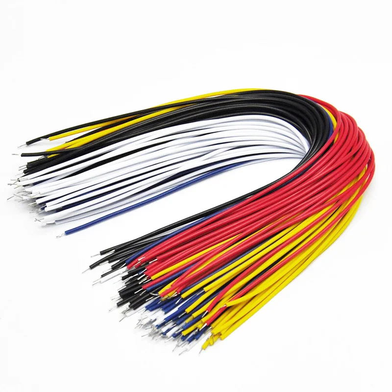 100 шт. двойной головкой кабель для пайки ПП 20 см макет Fly Перемычка провода кабель оловянный проводник 5 цветов