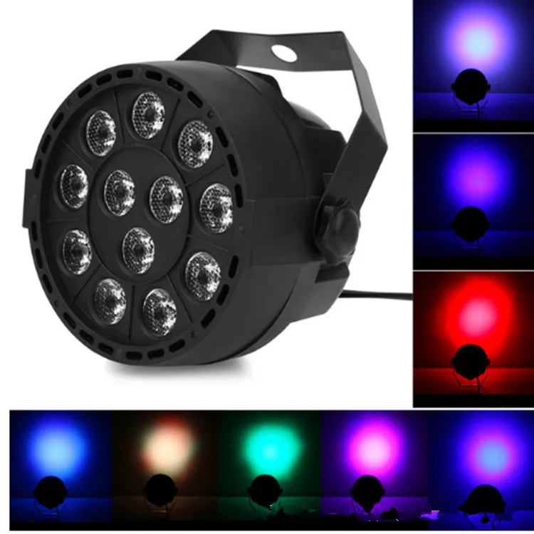 AUCD Mini 12 шт. RGB LED Par сценическое освещение с DMX512 для дискотеки DJ проектор машина
