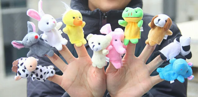 10 шт./компл. пальцевые Мультяшные животные плюшевые игрушки в виде симпатичных животных куклы мягкие игрушки детей рассказать историю пальчиковые игрушки для детей куклы