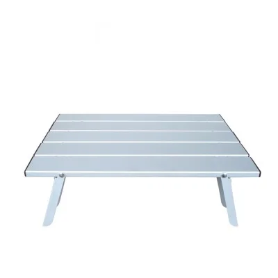 Складной стол для пикника из алюминиевого сплава, стол для барбекю, походов, открытый стол, регулируемый стол для парка, кемпинга, портативный ультра-светильник, стол LY142 - Цвет: Серебристый