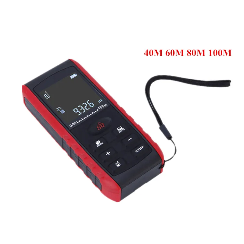 

40M 60M 80M 100M Digital Laser rangefinders distance meter Handheld Display Laser Tape Range Finder Area volume Measuring 40%off