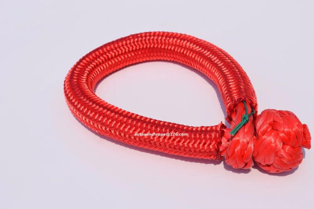 Red 9mm*80mm Soft Shackles for Yacht,Winch Shackle,Synthetic Rope