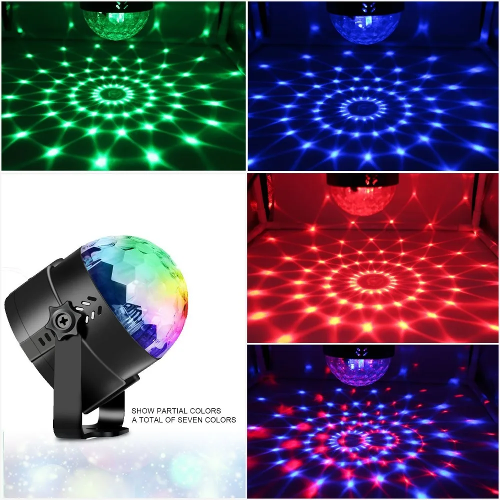 

Mini Laser Stage Light LED Dmx Dj Disco lights Effect Party Lamp Lighting For Home Christmas KTV Music Sound Activate Magic Ball