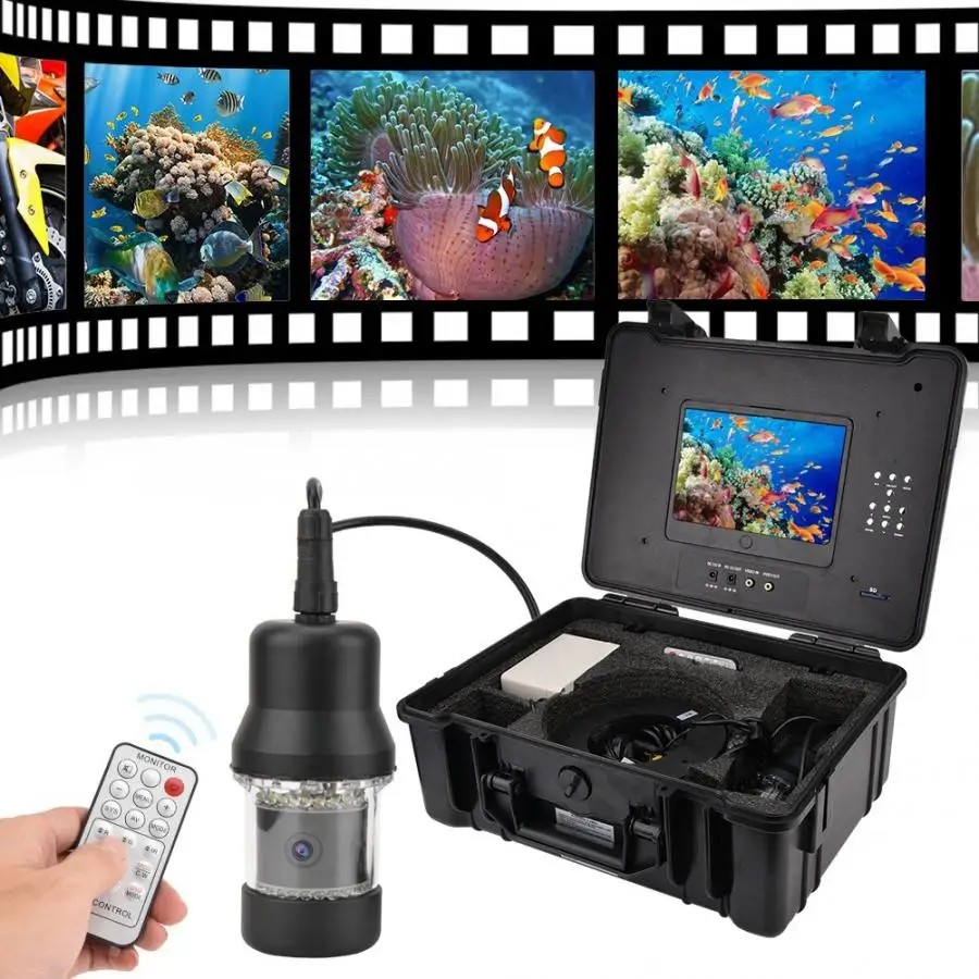 

Underwater Camera 7inch 360 Degree Rotating Underwater Fishing Video Camera Fish Finder With DVR 20m underwater camera