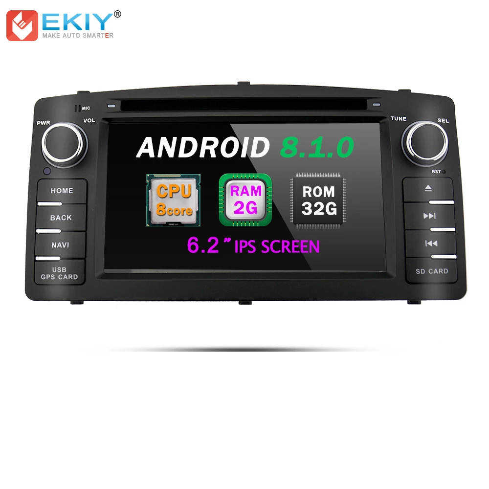 

EKIY Android 8.1 Car DVD Player GPS Radio for Toyota Corolla E120 BYD F3 Head Unit 2din Car Multimedia Stereo Audio Music System