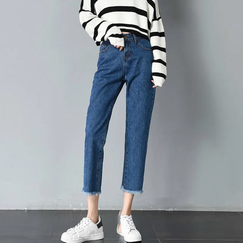 

Boyfriend Jeans For Women High Waist Jeans Woman Blue Denim Straight Pants Women Black Pants Calca Feminina