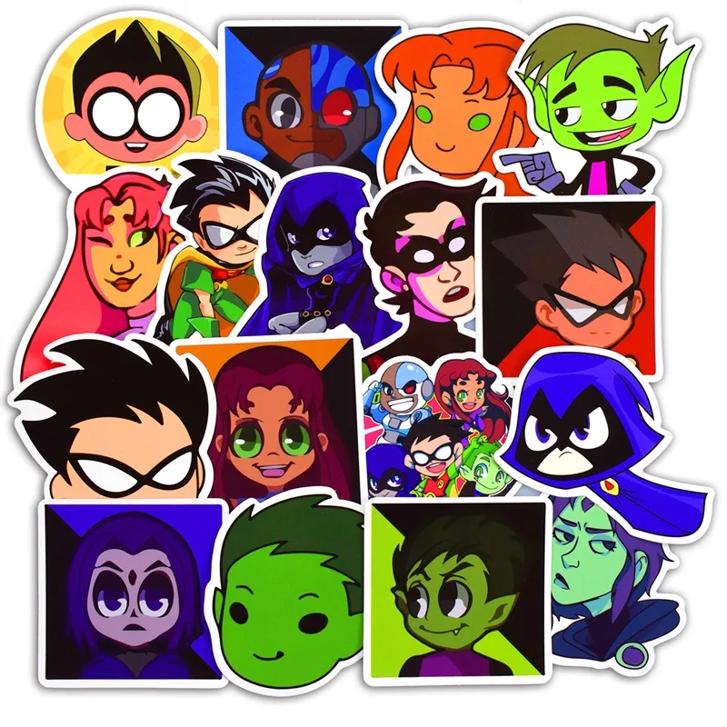 

25 Pcs Teen Titan Stickers Cartoon Anime Stickers for Laptop Skateboard Motorcycle Car Luggage Vinyl Decals Waterproof Sticker