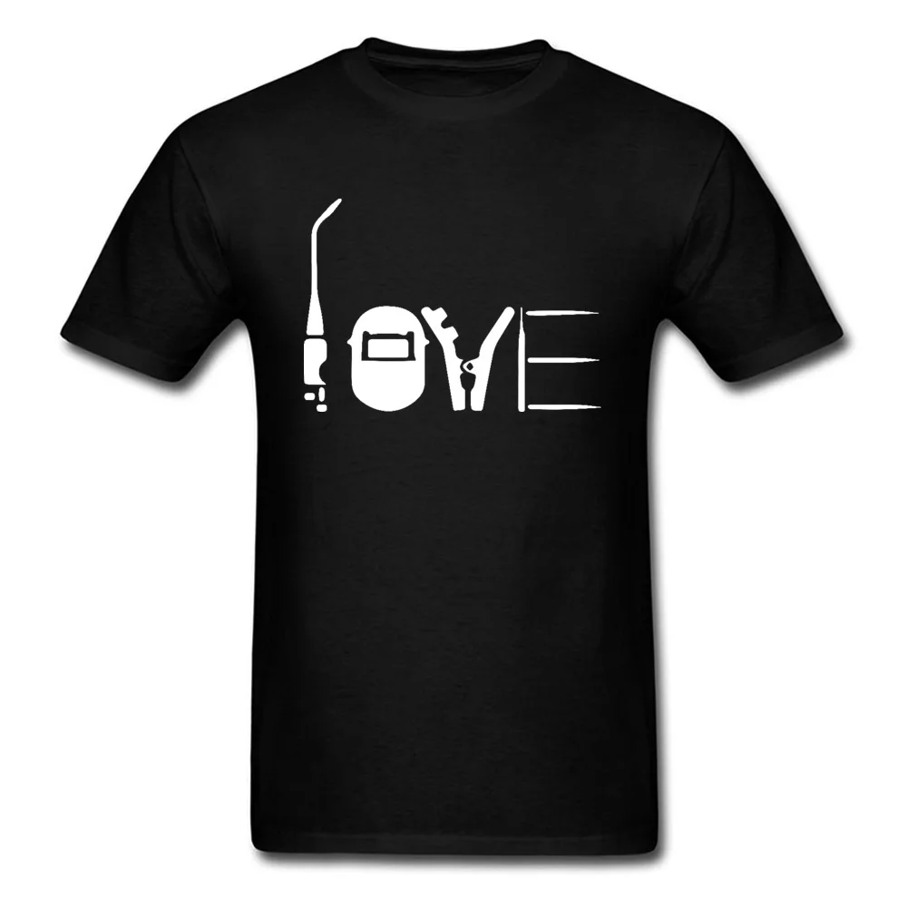LOVE-WELDING T-shirts for Men cosie Summer Tops Shirts Short Sleeve 2018 New Fashion Design Tee Shirts Crewneck 100% Cotton LOVE-WELDING black