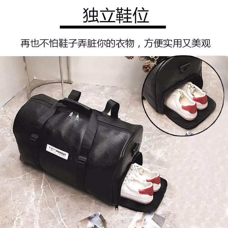 PU Ins training bag, crossbody round sport bag, fitness cool fashion bagpack, belt shoulder beachbag