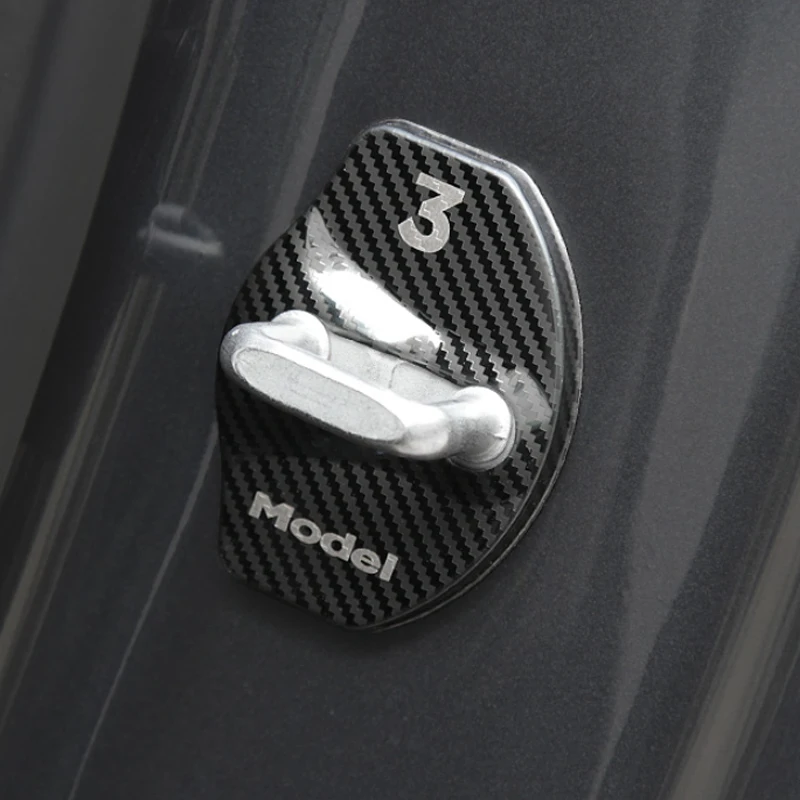 FOAL BURNING 4 шт. крышка замка двери из нержавеющей стали покрытие ржавчины крышка замка двери для Tesla модель 3- автомобильные аксессуары