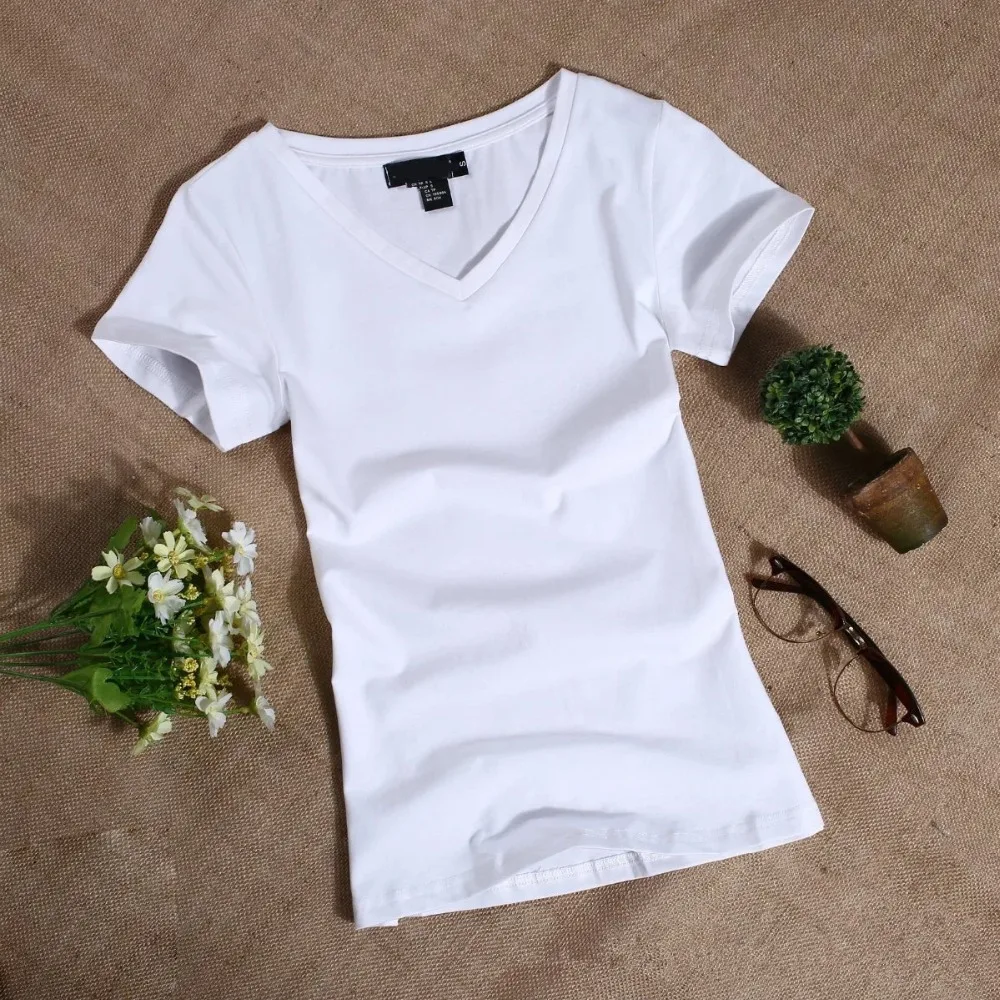 

MRMT 2019 Women's T Shirt Women Short Sleeved Slim Solid Color Simple Pure Tee Womens T-Shirt For Female Women T shirts