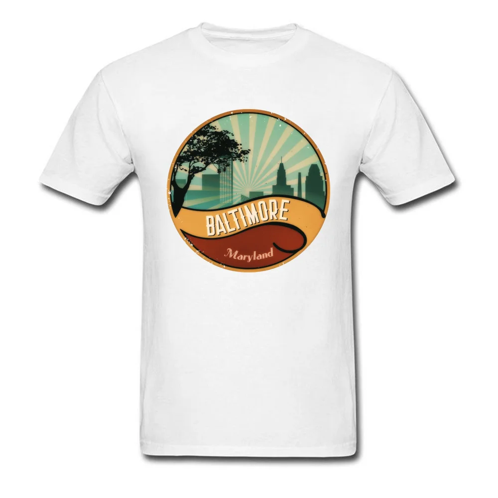 Custom Baltimore Art Deco Design Young T-Shirt Cheap Summer Fall Short Sleeve Crewneck 100% Cotton Tops T Shirt Tops Shirt Baltimore Art Deco Design white