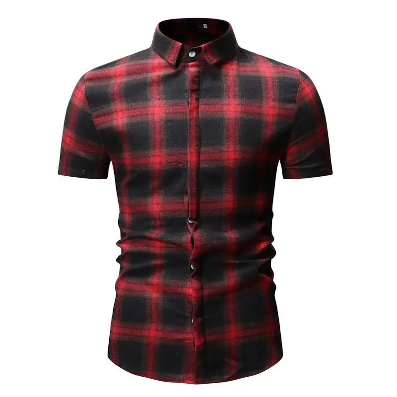 

Drop Shipping 2019 New Male Shirt Slim Fit Short Sleeve Casual Shirts Business Men Shirt