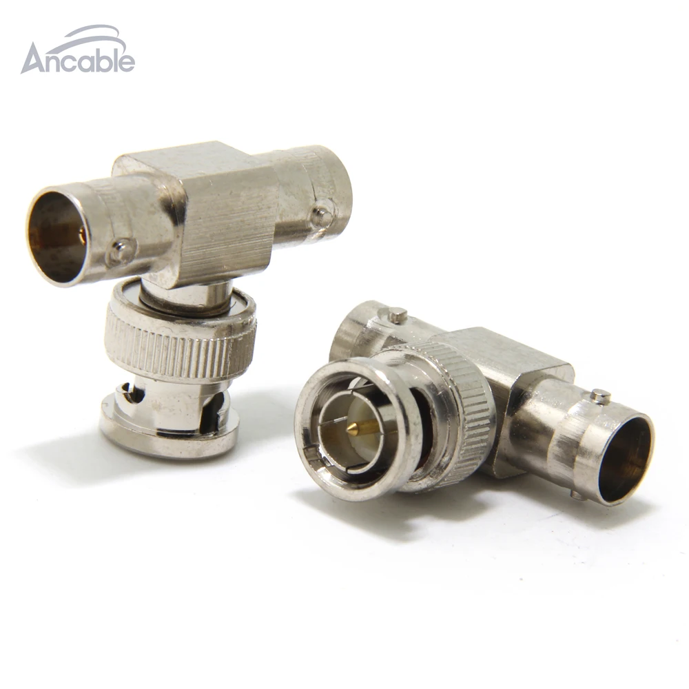 Ancable 2-Pack высокое качество BNC Male к Dual Female Plug T-образная для системы видеонаблюдения