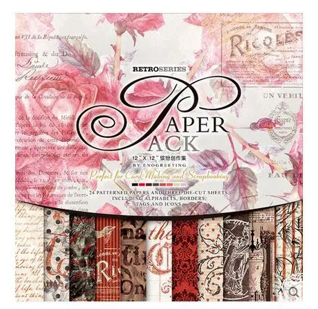 

12inch27sheets retro crimson dream Scrapbooking Paper Origami Background Paper DIY Card Making gift wrapping Home deco