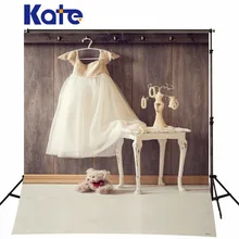 Kate Gray Photo Backdrops Photo Shoot Photography Backgrounds Dark Wood-Paneled Walls White Children Veil White Floor For Studio