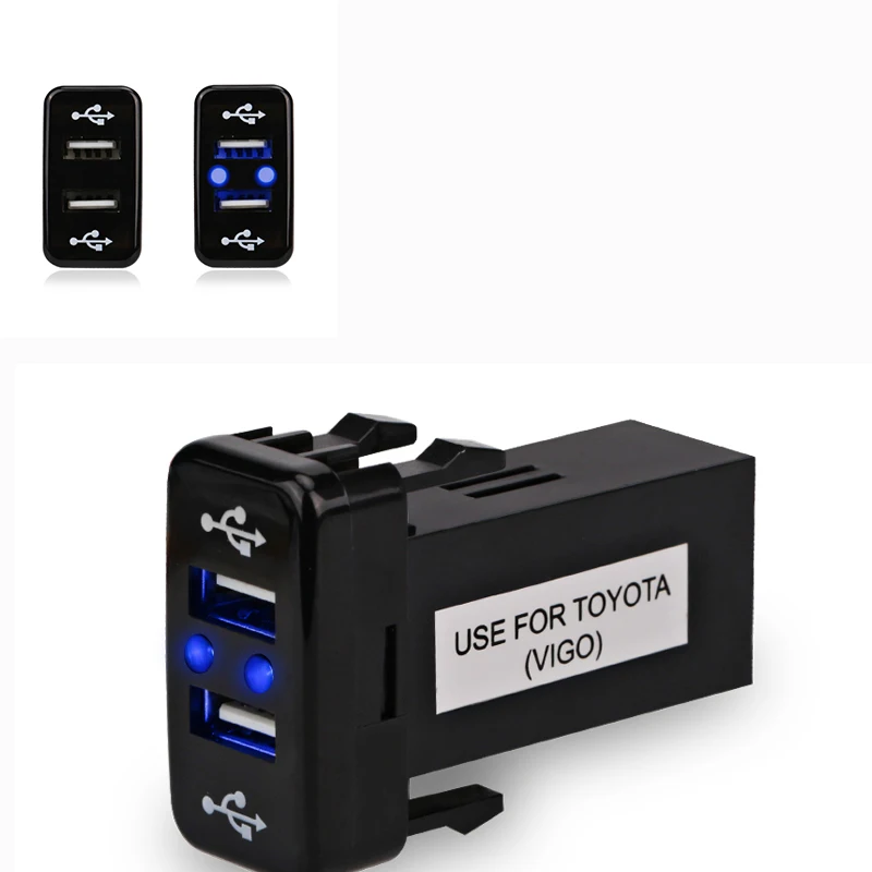 WATERWICH Dual USB Charger For Toyota VIGO USB Adapter Socket Interface