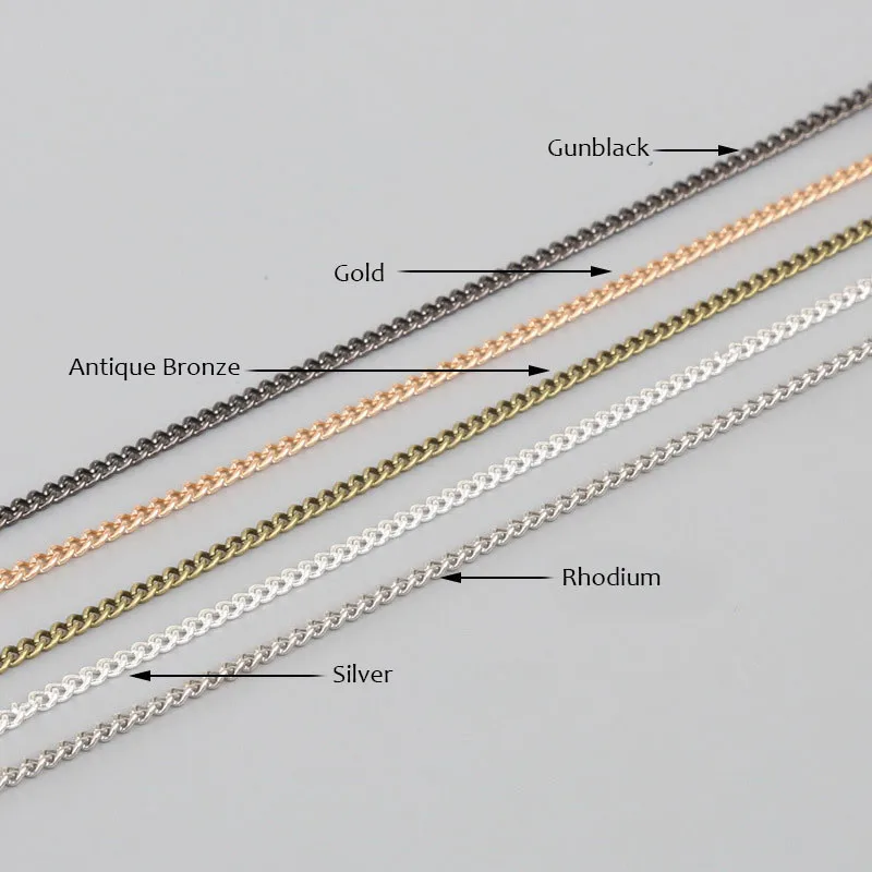 5 м/лот, железное металлическое ожерелье, цепочки, оптом, золото, серебро, бронзовый родиевый цвет, открытые звенья, цепочки для изготовления ювелирных изделий DIY, материалы для рукоделия