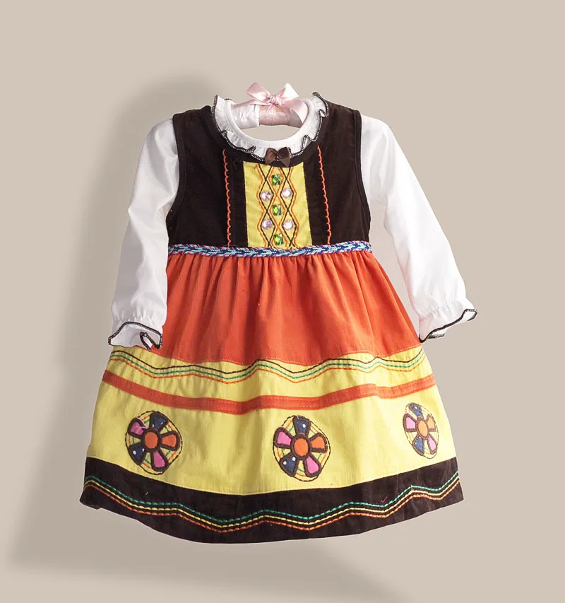 Брендовый комплект одежды для малышей с цветочками ручной работы комплект одежды для девочек из 2 предметов детская одежда расшитая