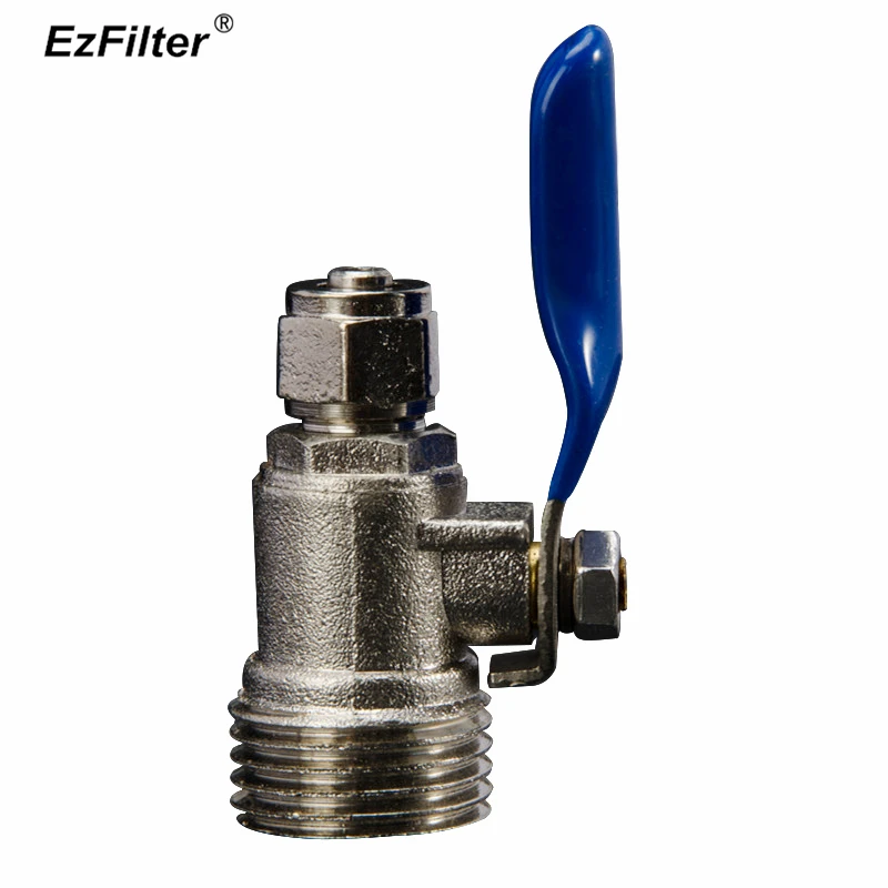

2Pcs 1/2'' BSP Male Thread to 1/4'' Hose PE Pipe Metal Ball Valve Inlet Control Faucet Switch For RO Water Filter Fittings