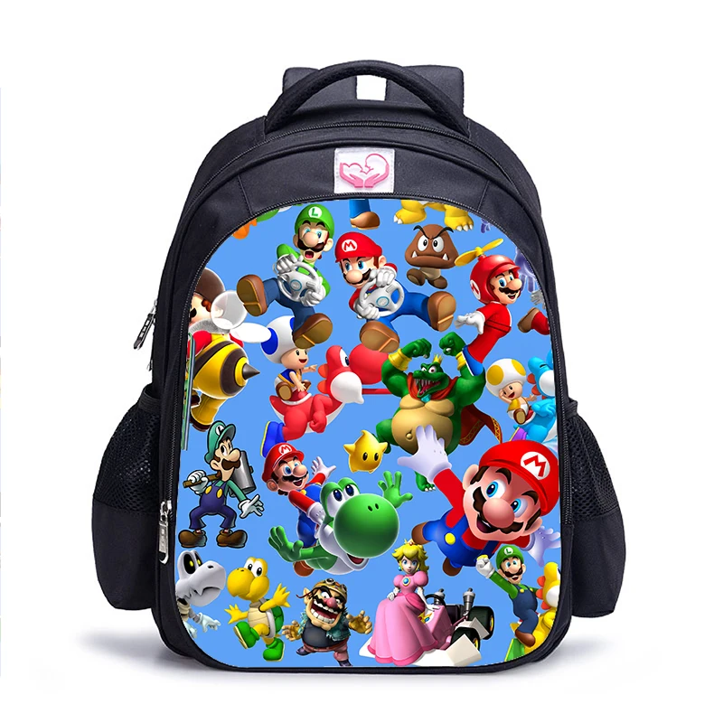 16 дюймов игры Mario Bros Sonic детские школьные сумки ортопедический рюкзак детский школьный рюкзак для мальчиков и девочек Mochila Infantil сумки с рисунком - Цвет: 1Pc 002