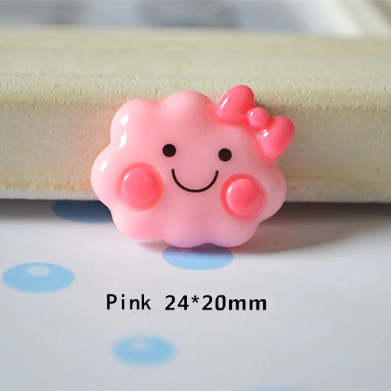 Pink 2 10 Pieces 10 шт/партия слизи облака Kawaii плоские пластмассовые облака с улыбкой DIY полимерные кабошоны аксессуары для глина "сделай сам" наполнитель бусины - Цвет: Pink 2 10 Pieces