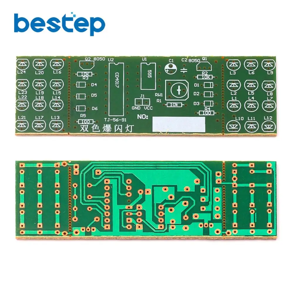 Электронные DIY Kit Красный синий двойной цвет мигающие огни стробоскоп NE555+ CD4017 электронная практика Обучающие наборы набор