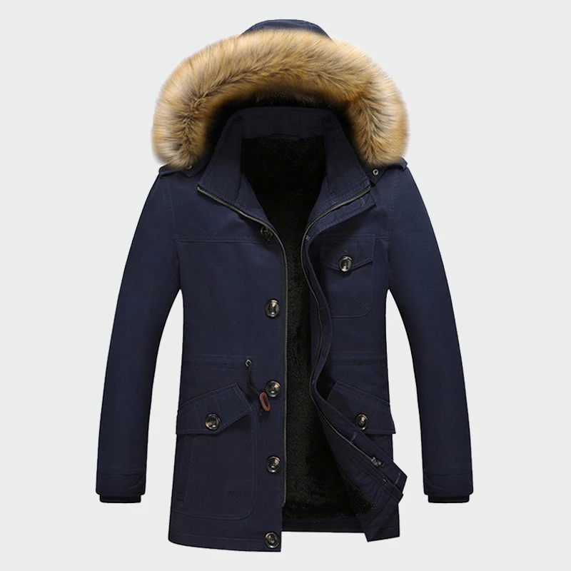 Зимние мужские толстые пальто, теплые мужские куртки с подкладкой, Повседневная теплая парка с капюшоном, новые мужские пальто, Мужская брендовая одежда, M-5XL ML071