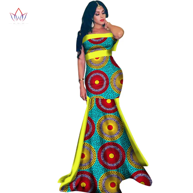 Новое Африканское длинное платье для женщин Dashiki Vestidos хлопок принт лоскутное платье Женская африканская одежда WY1410 - Цвет: 18