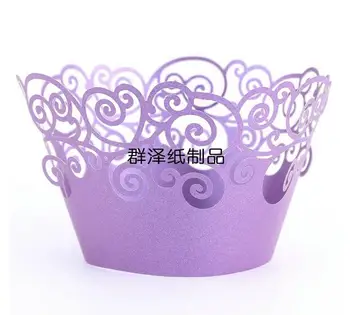 

100PCS/LOT Hollow Out Pattern Laser Cutting Cupcake Cup/ Party Cake Wrappers/ Baby Shower Decoration