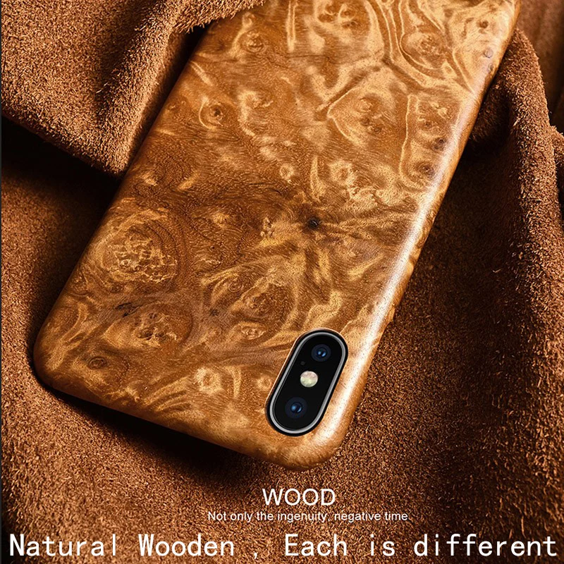 Чехол для телефона из натурального дерева Iphone XS чехол черного ледяного