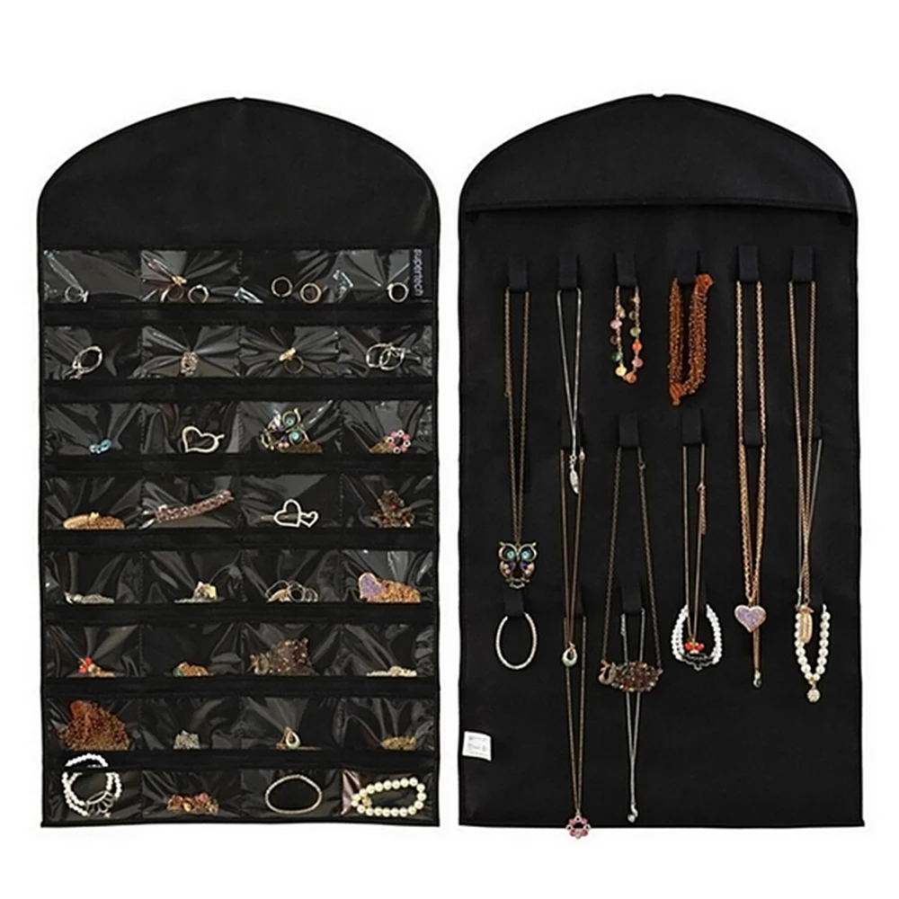 32 Pockets Jewellery Storage Organizer Bag Women Jewelry Pouch Necklace
