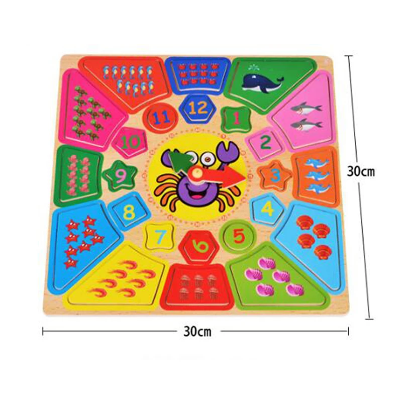 Раннее Образование Когнитивные часы деревянные детские будильники многофункциональная Геометрическая головоломка разборка