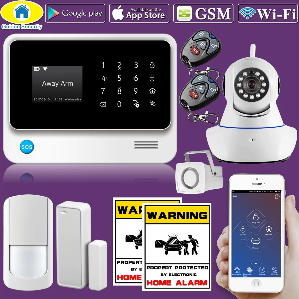 

Russian/Spanish/English/French voice WiFi Alarm System gsm Alarm System Home Security Device