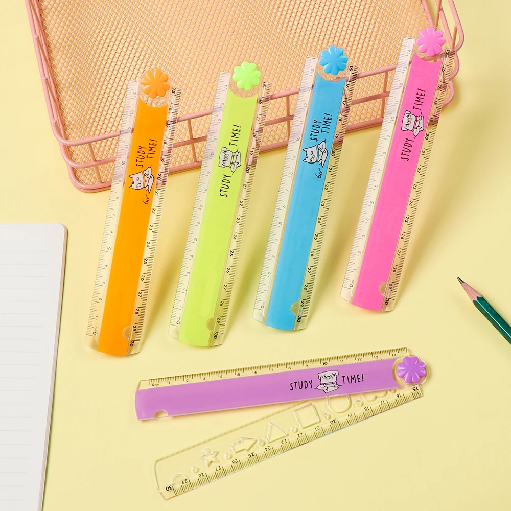 

1Pc 30cm DIY Drawing Rulers Multi-function Folding Stencil Ruler For Kids Students Office School Stationery