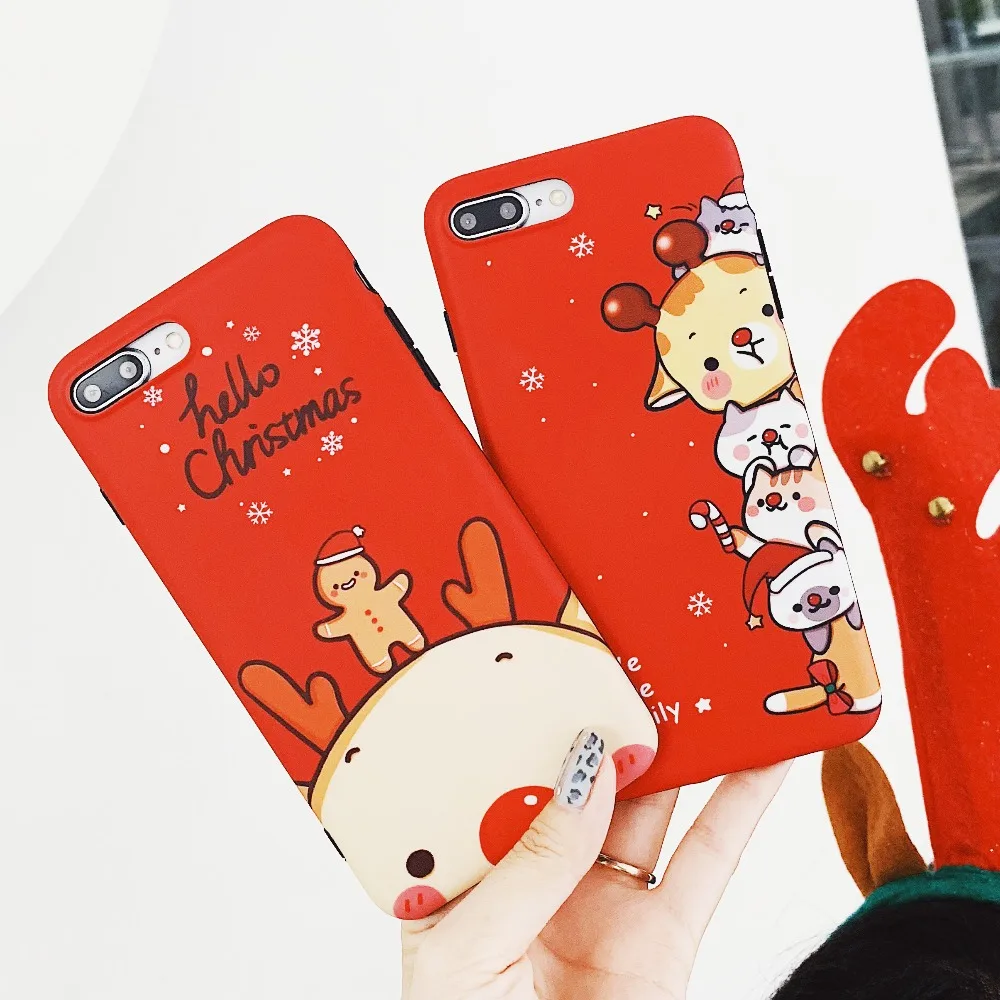 

Jubilant Fashion Soft Case For iphone 7 8 Plus X XS Case Happy Christmas Pattern Funda For iphone 6 6S Plus Case TPU Soft Cover