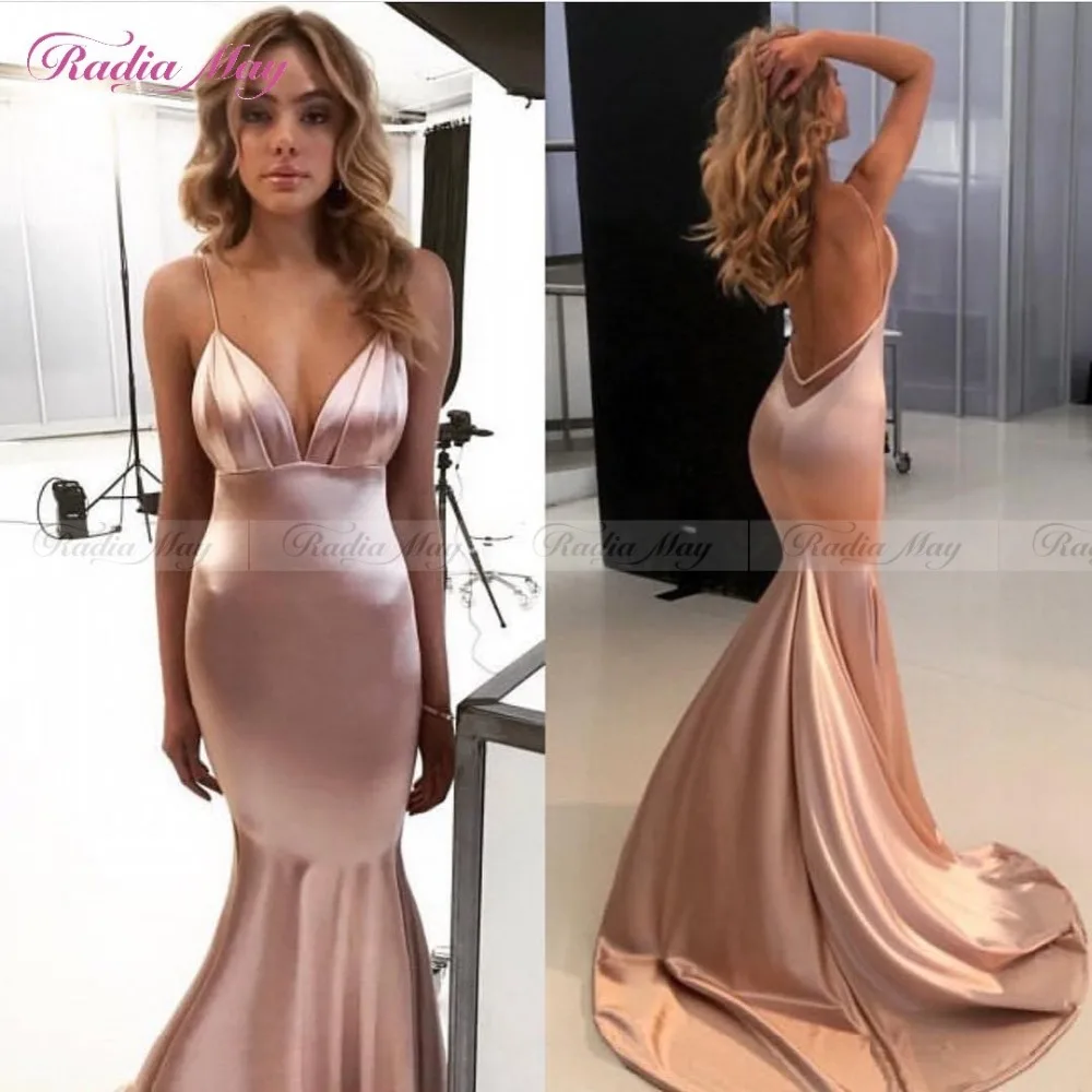 gold satin mermaid dress