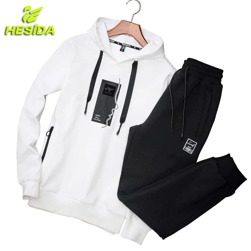 

Men's Sports Suits Set Hoodie Hooded Sweatshirt Tracksuit Spring Pullover Sportswear Track Pants Sweatpants Sport Wear Men