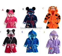 Free Shipping Children Pajamas Robe New Kids Micky Minnie Mouse Bathrobe Baby Cartoon Home Wear Retail