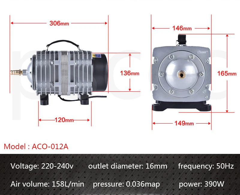 ACO-006 ACO006 аквариумная аэрация насос большой средний аквариум для рыбок морской бассейн электромагнитный воздушный насос кислород для аквариума аэратор атмосферу