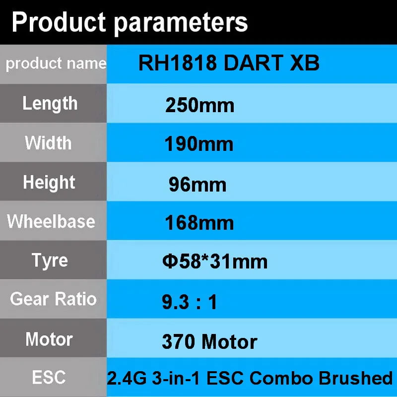 VRX Racing RH1818 Дротика XB 1/18 матовый 4WD Электрический Радиоуправляемый автомобиль, не входит в комплект батарея и зарядное устройство, мини-автомобиль игрушки с пультом дистанционного управления